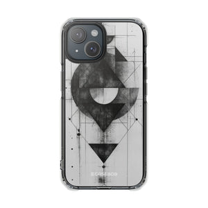 Monochrome Geometry - Phone Case for iPhone (Clear Impact - Magnetic)