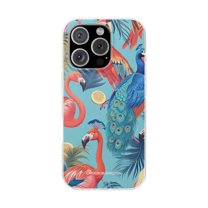 Tropical Flamingo Bliss - Flexi iPhone 16 Phone Case