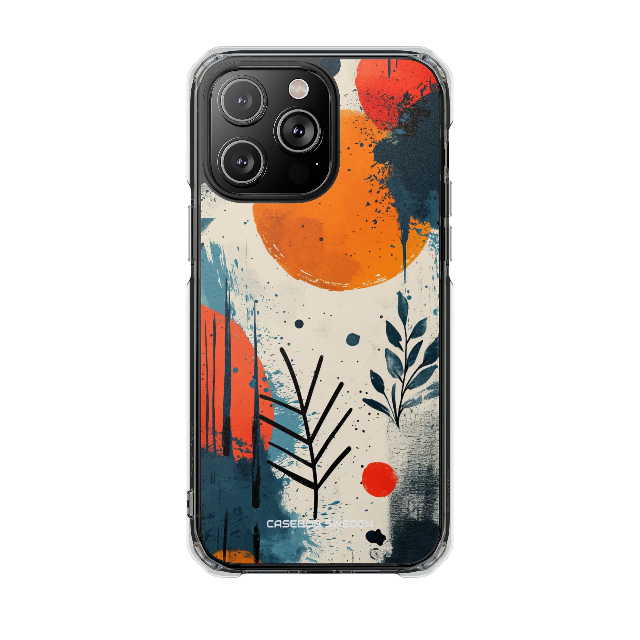 Orange Blue Splash - Clear Impact iPhone 14 Phone Case