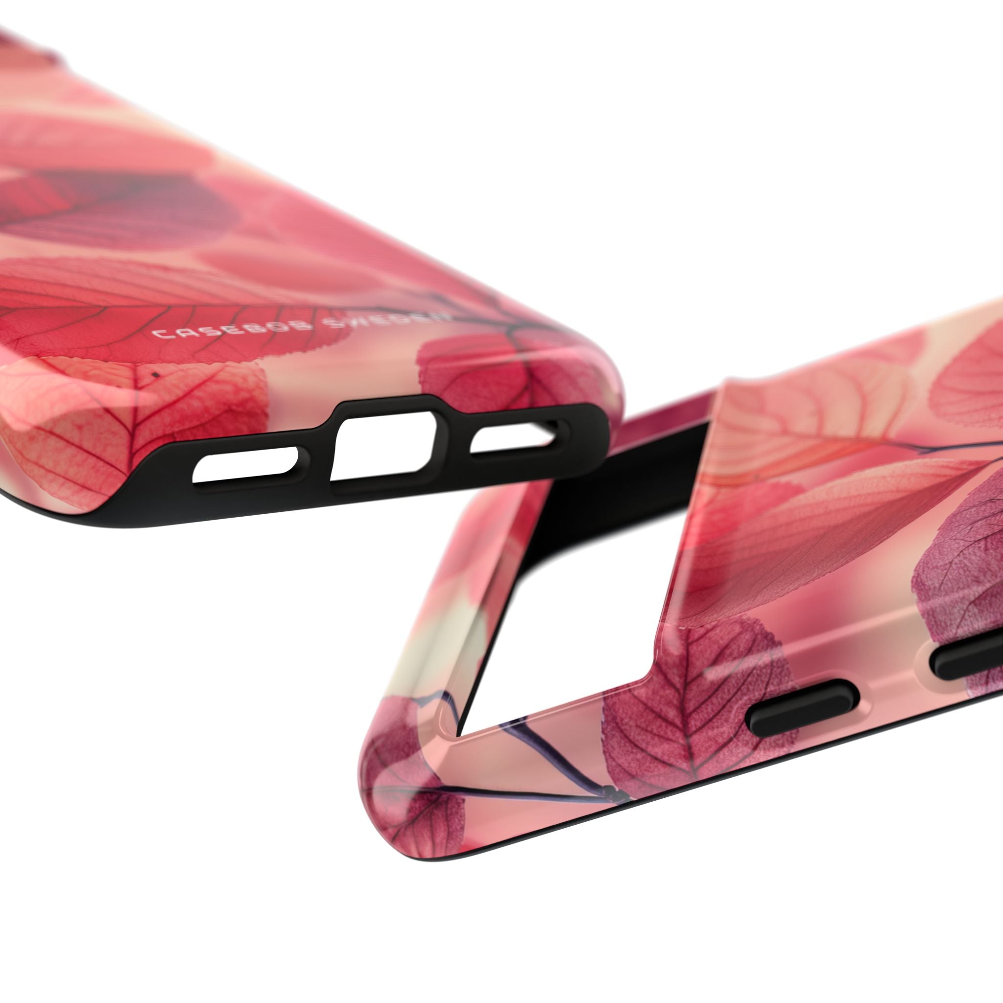 Elegant Pink Leaves Google Pixel 8 - Tough Phone Case