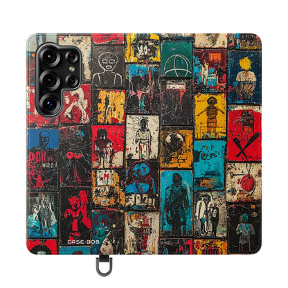 Portrait Grid Crimson - Samsung S25 Ultra Case - Wallet