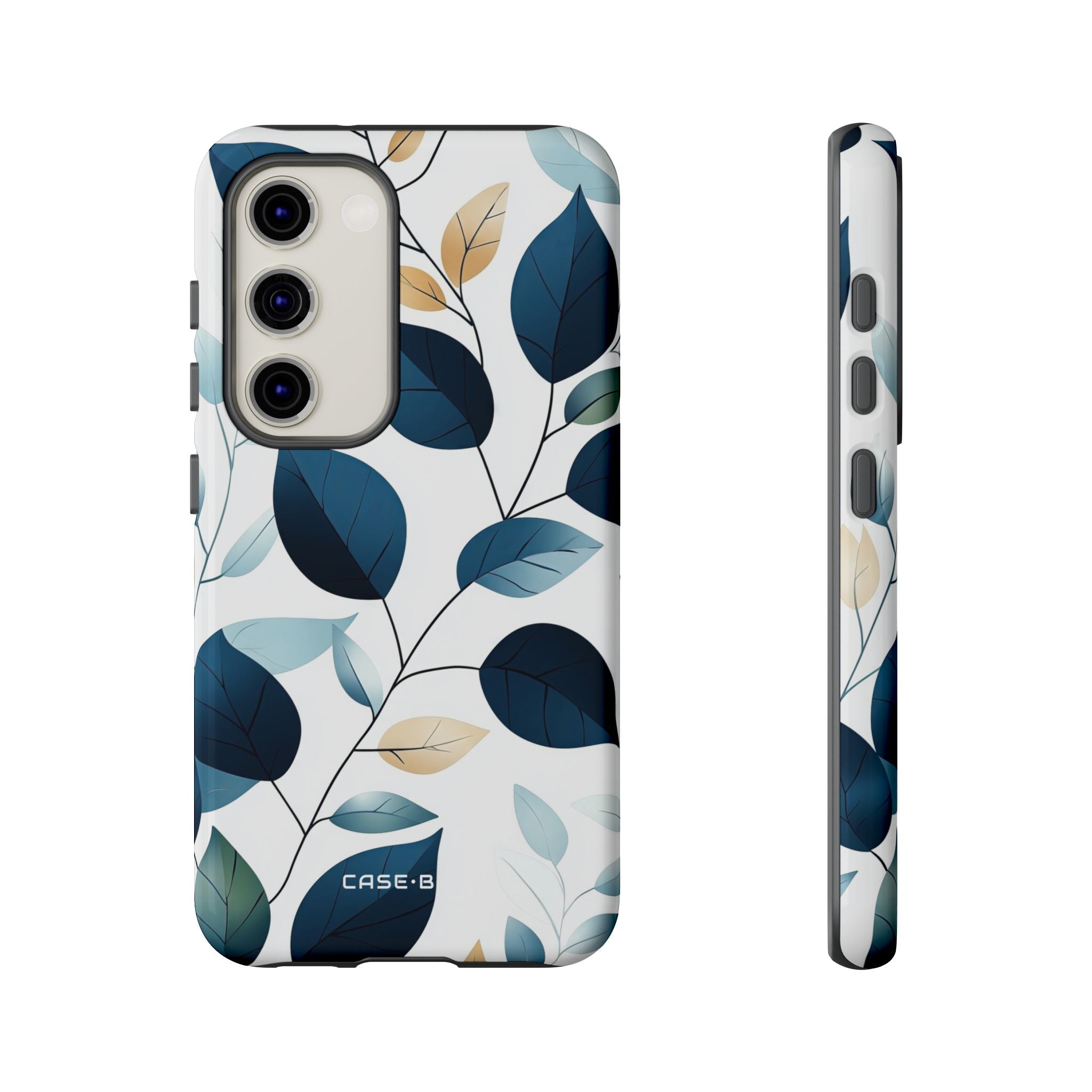 Navy Leaf Veins Samsung S23 Case - Tough