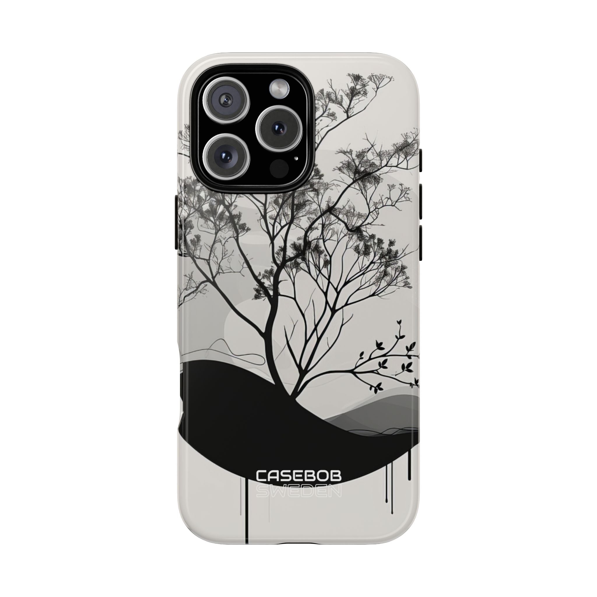Monochrome Drip Tree iPhone 16 - Tough