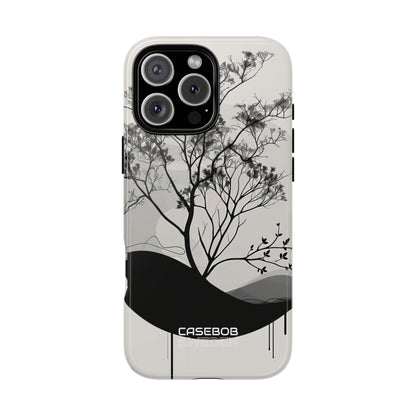 Monochrome Drip Tree iPhone 16 - Tough
