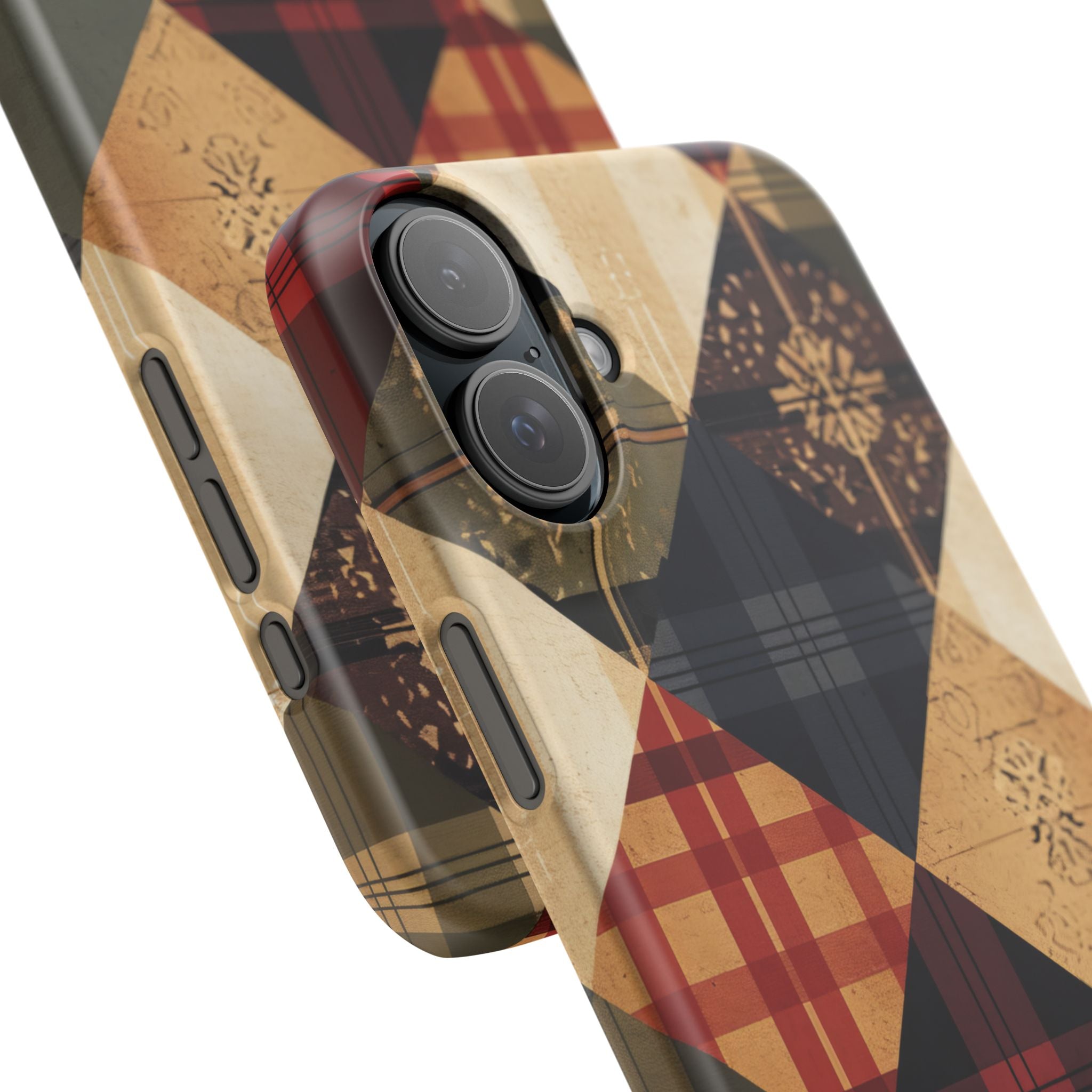 Rustic Geometric Patchwork Harmony iPhone 16 - Slim Phone Case