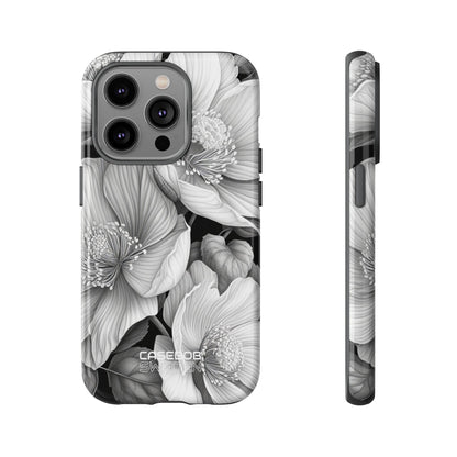Monochrome Petal Dance iPhone 14 - Tough