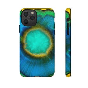 Neon Blue Ink Art iPhone Case (Protective) iPhone 11 Pro Glossy Phone Case