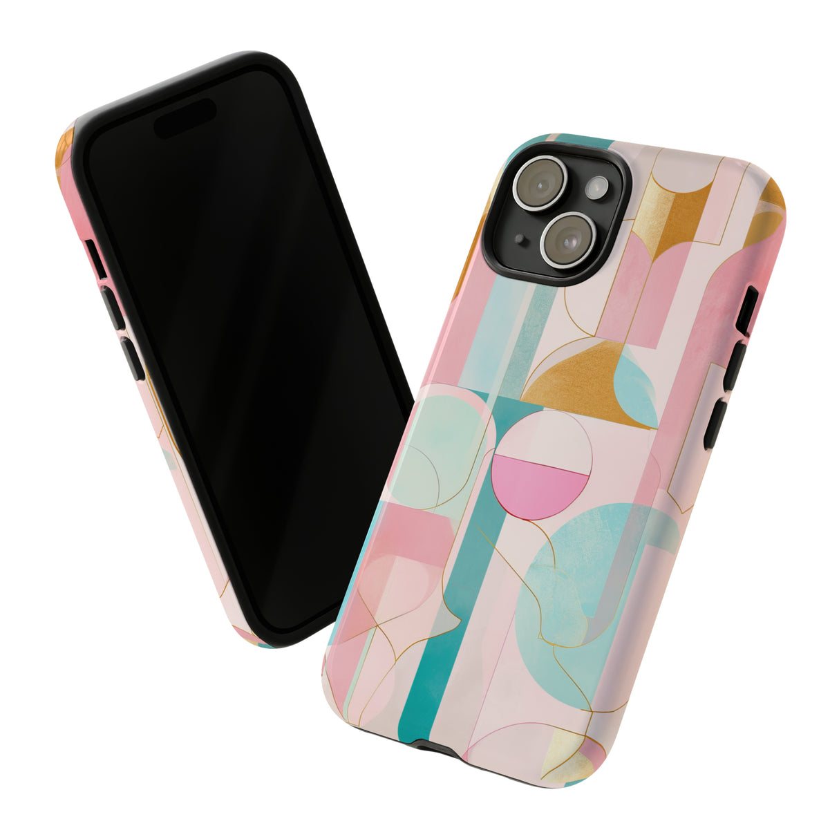 Deco Pink Geometric Fusion - Protective Phone Case