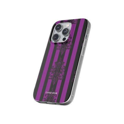 Damask Elegance Purple iPhone 14 Pro Case - Soft