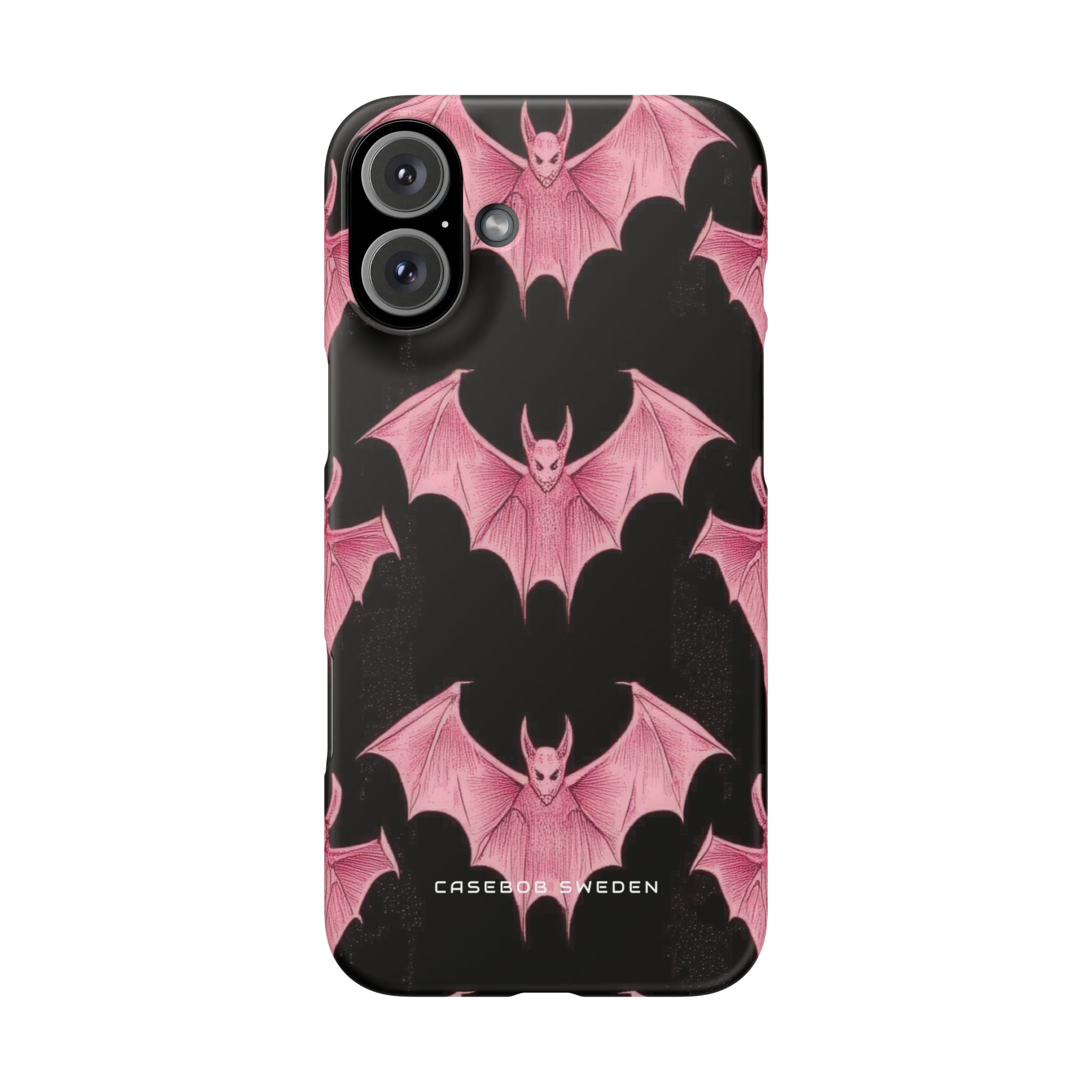 Gothic Pink Bats Aflame iPhone 16 - Slim Phone Case