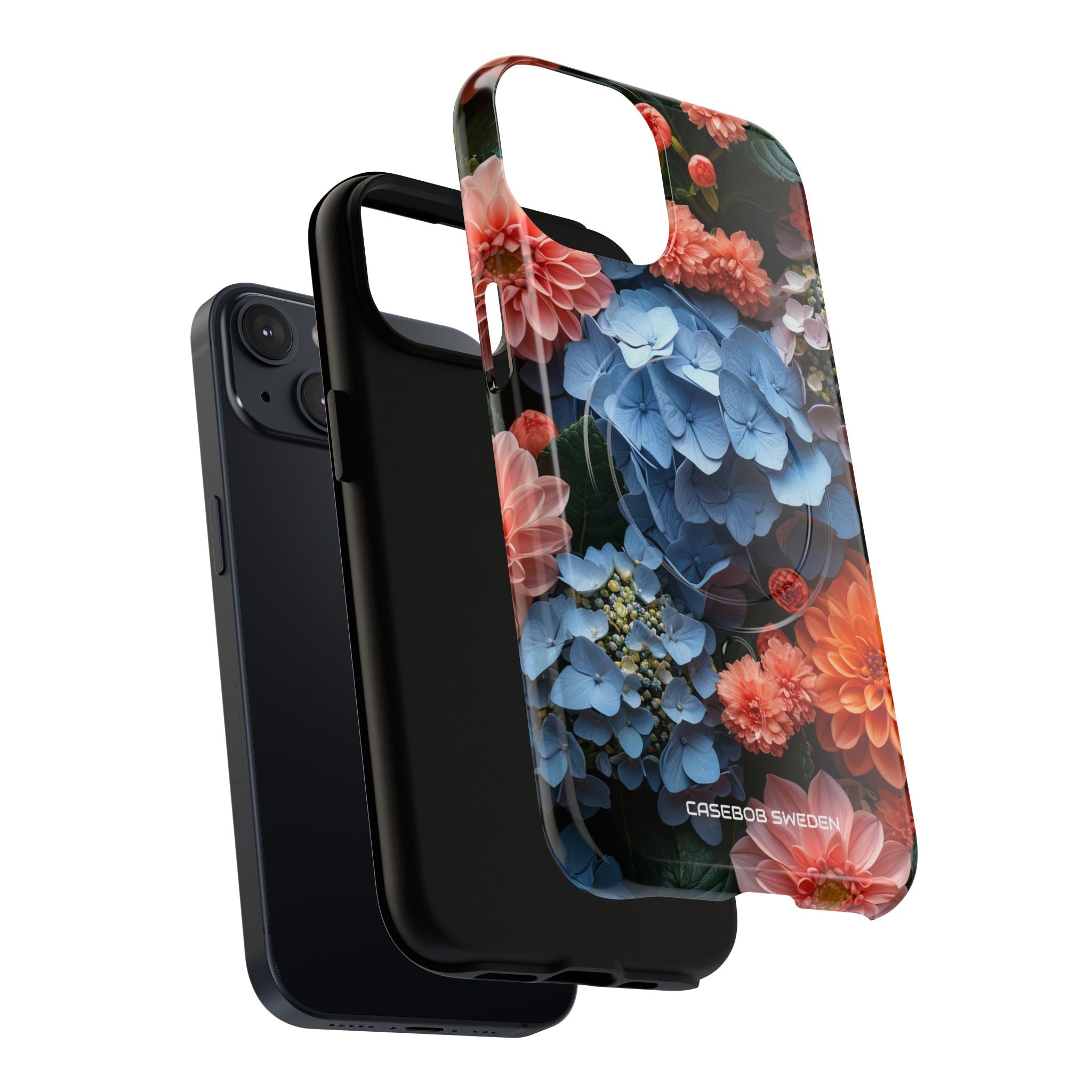 Blue Floral Bliss - Tough + MagSafe® iPhone 14 Phone Case