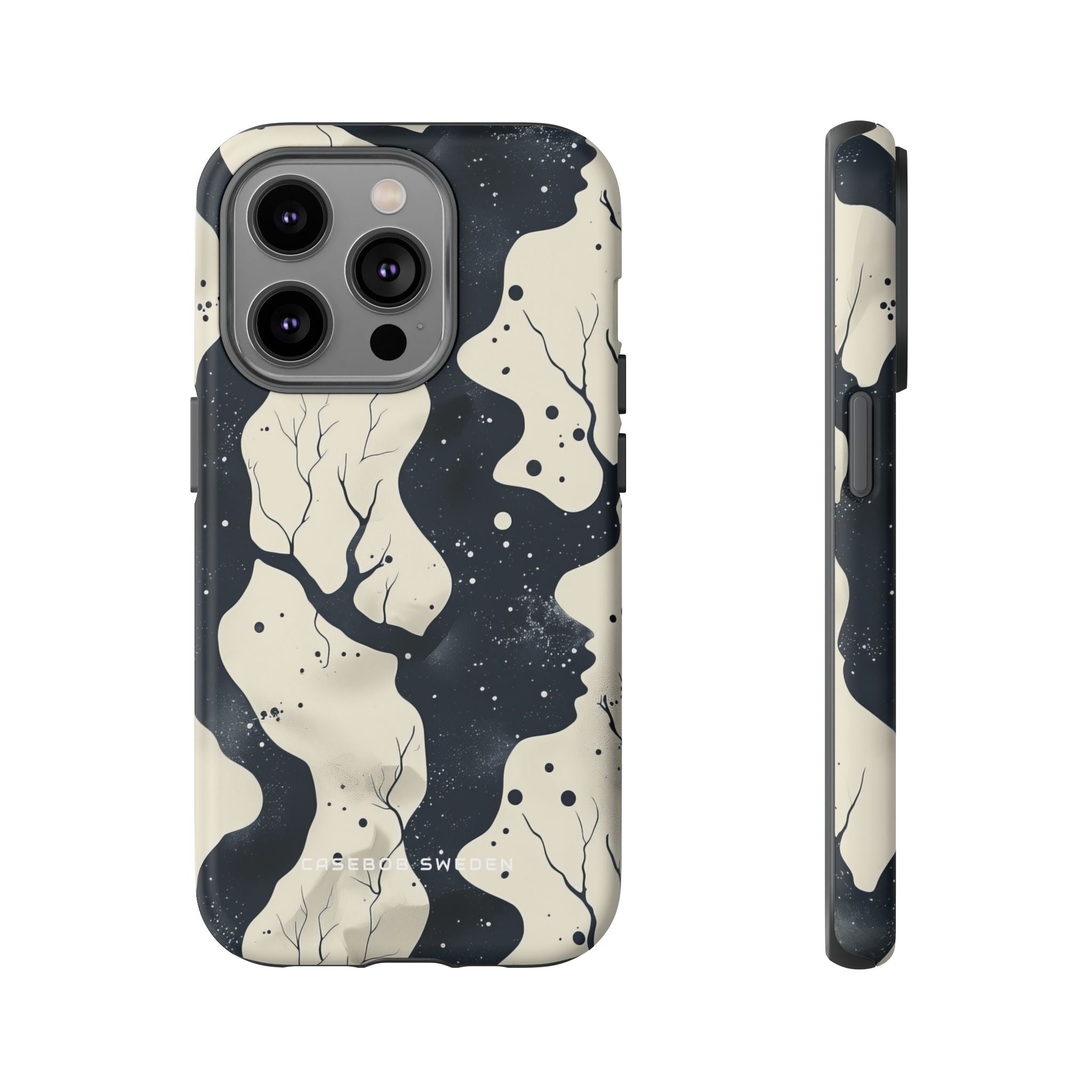 Organic Fluid Silhouettes with Cosmic Depth iPhone 14 - Tough Phone Case