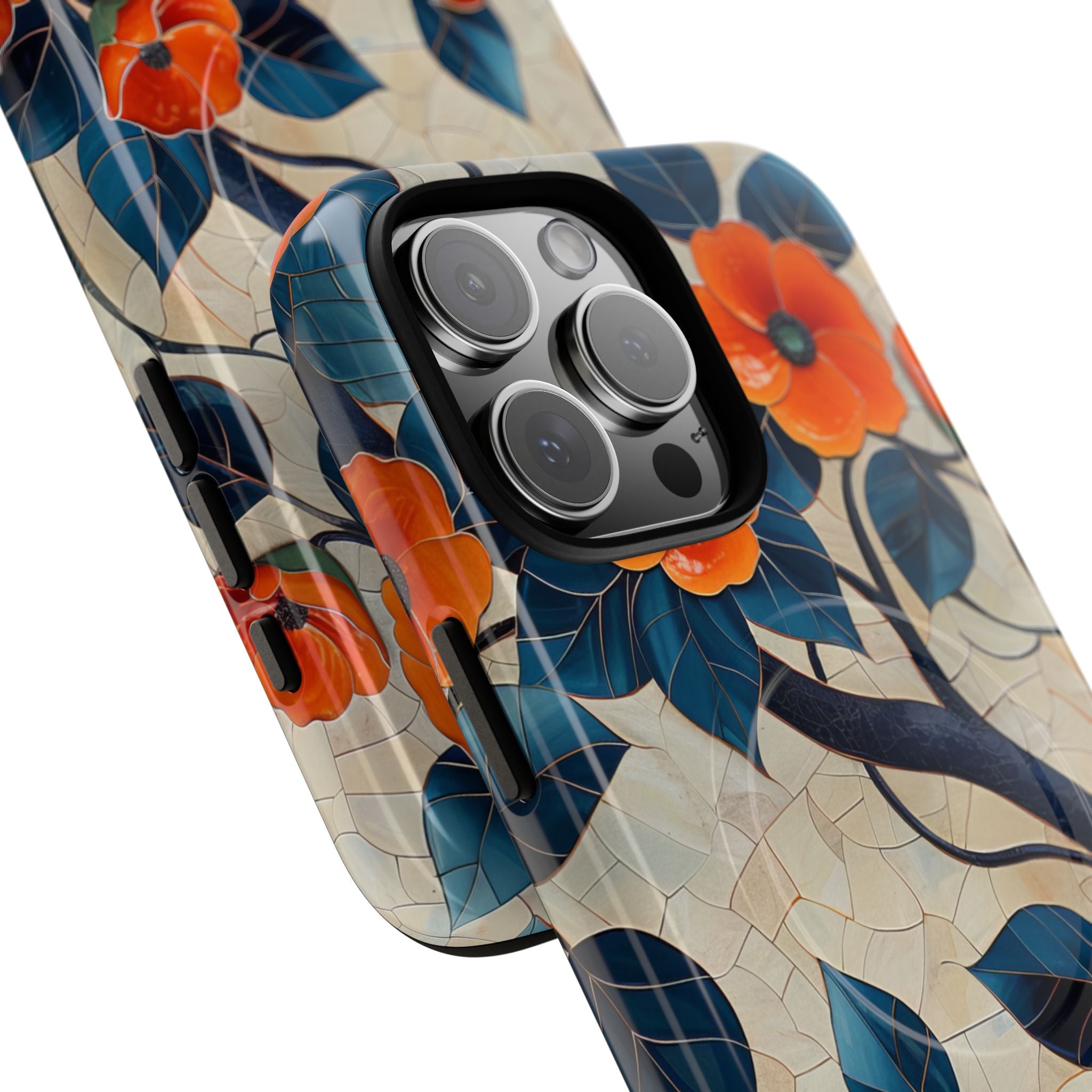 Orange Blossoms Mosaic Harmony iPhone 16  Tough+ Phone Case