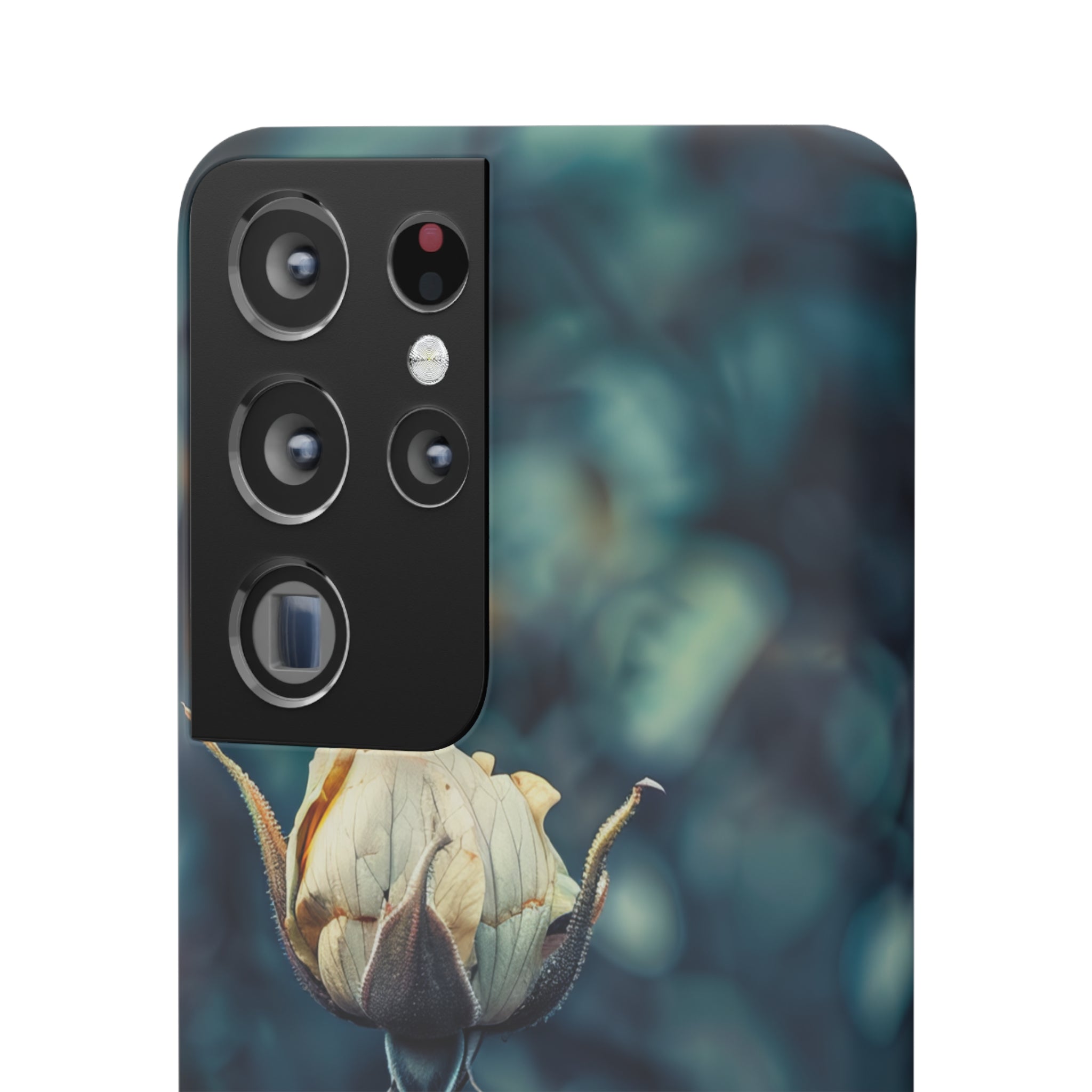 Teal Rosebud Serenade | Slim Phone Case for Samsung