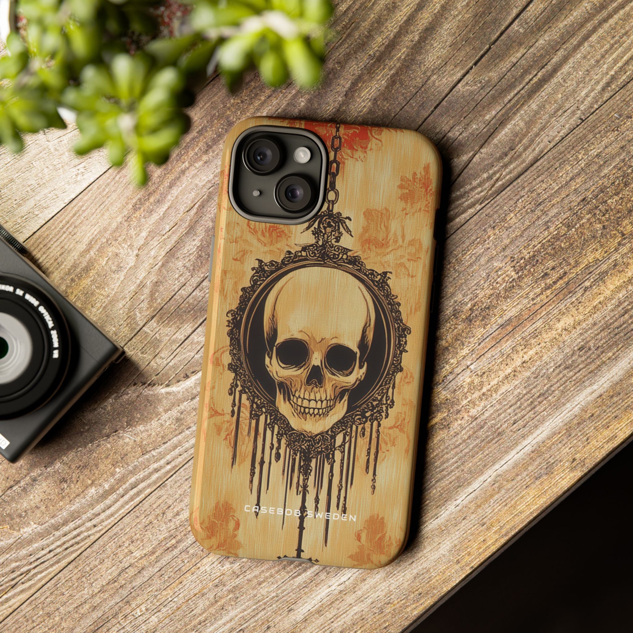 Gothic Skull Elegance iPhone 15 - Tough Phone Case