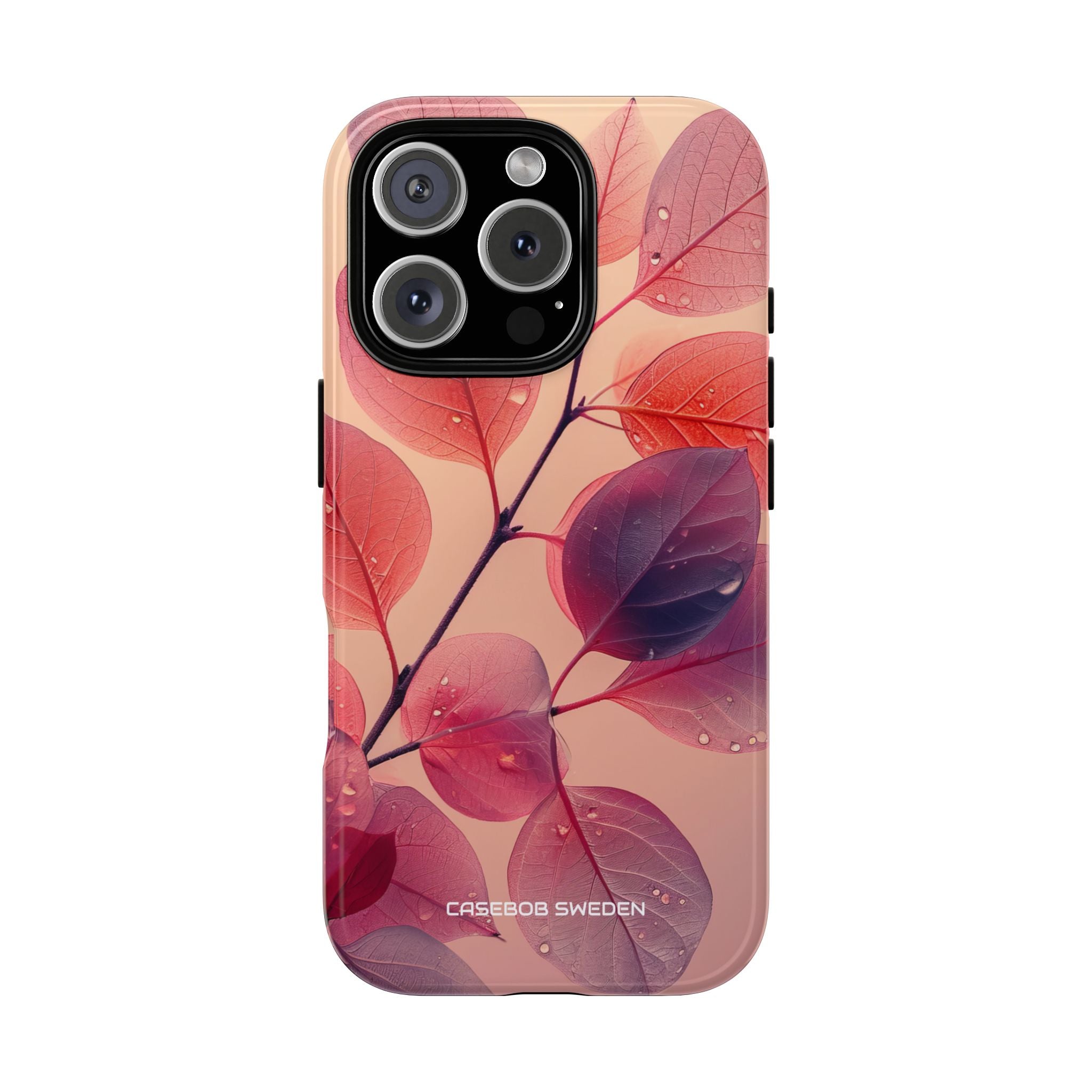 Pink Serenity Leaf Design - Tough iPhone 16 Phone Case