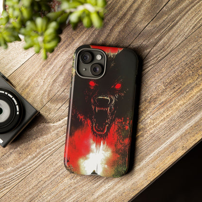 Crimson Wolf iPhone 15 Case - Tough