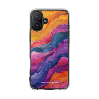 Vibrant Abstract Waves - Clear Impact iPhone 16 Phone Case