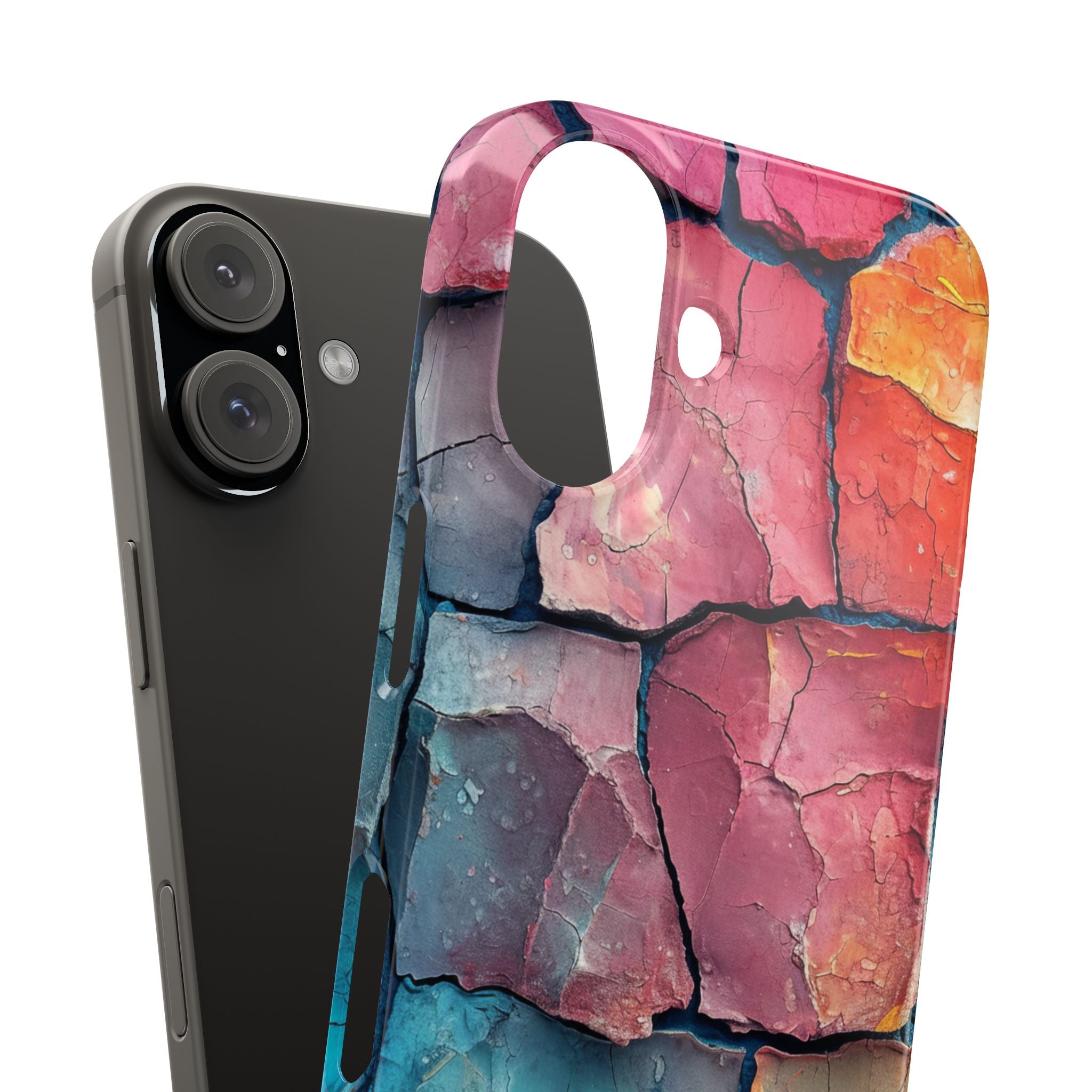 Cracked Earth Mosaic - Slim iPhone 16 Phone Case