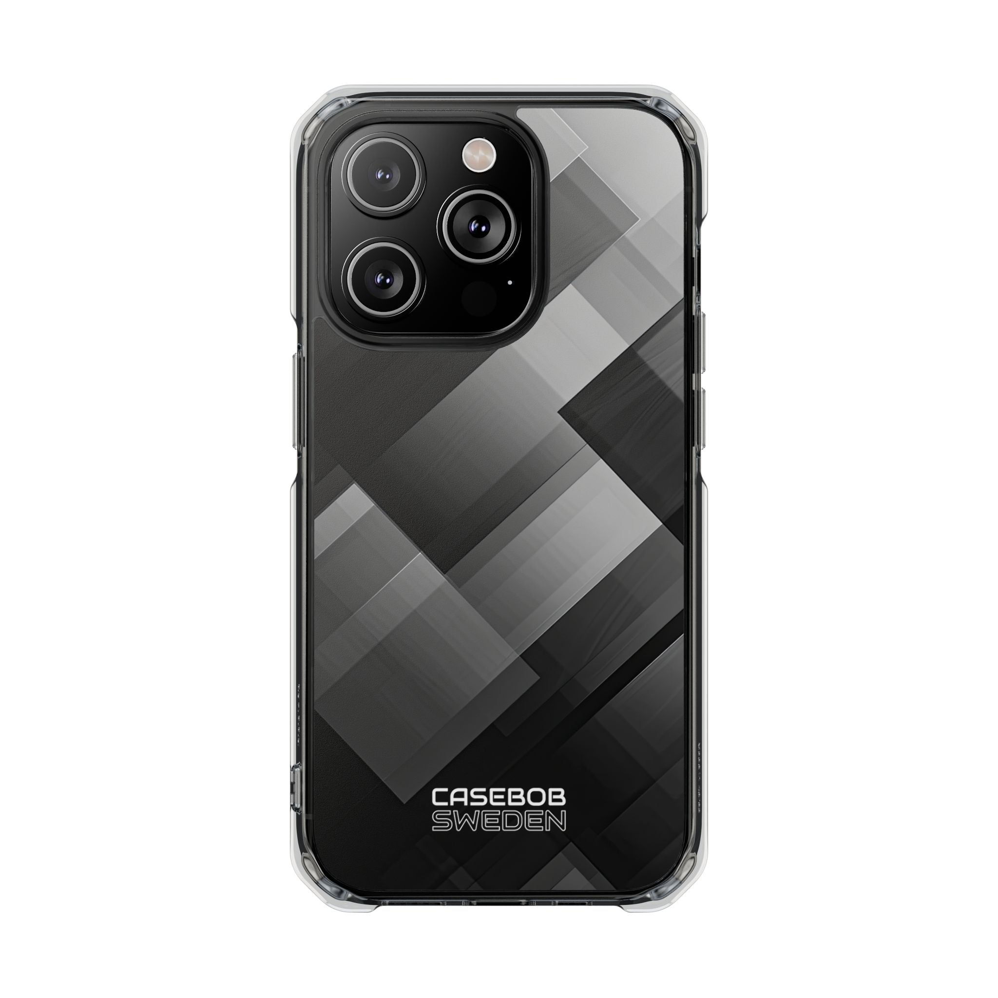 Grayscale Geometric Layers iPhone 14 - Impact Clear+