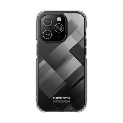 Grayscale Geometric Layers iPhone 14 - Impact Clear+