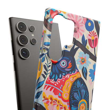 Whimsical Vintage Owl with Floral Charm Samsung S24 - Slim Phone Case