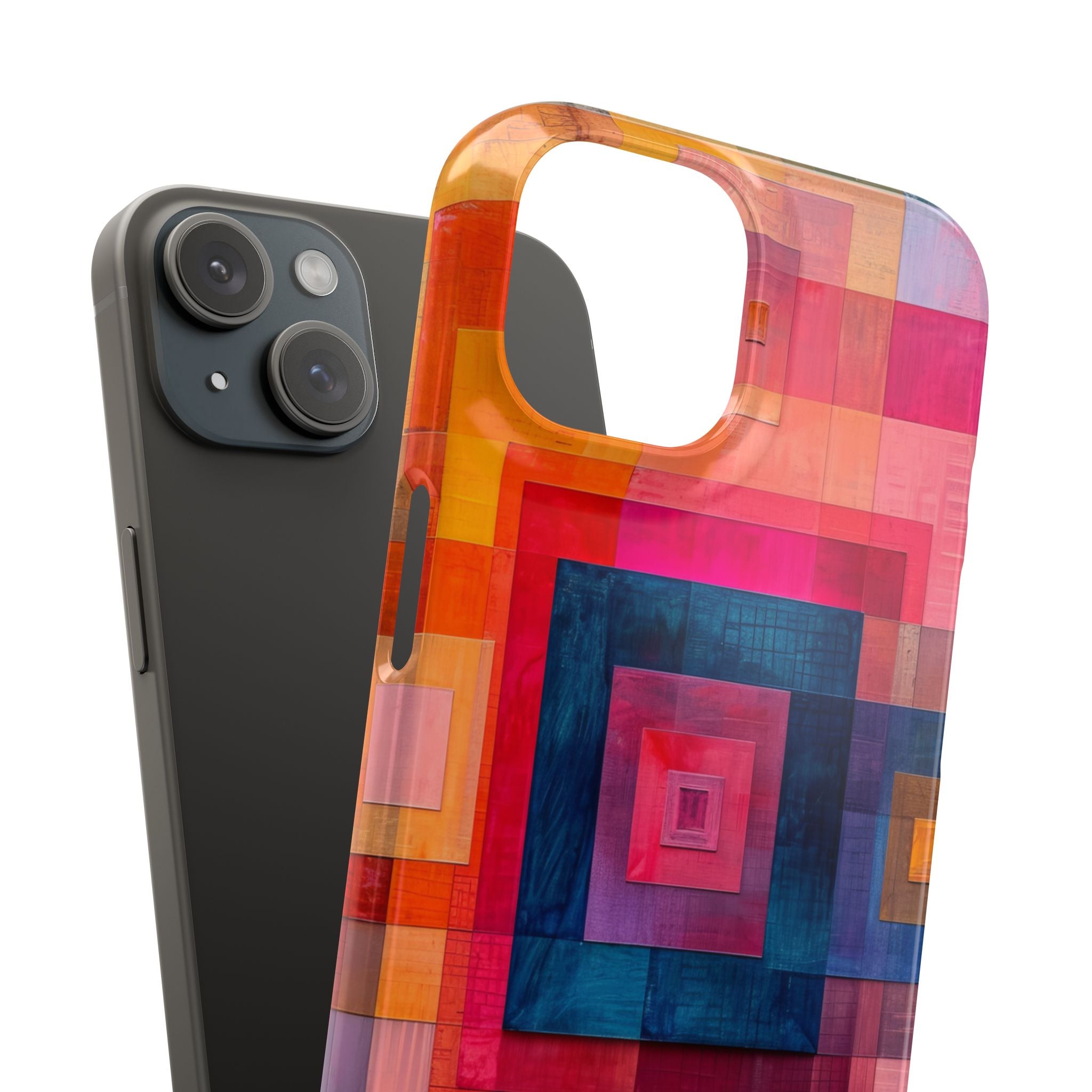 Vibrant Geometry - Slim iPhone 15 Phone Case