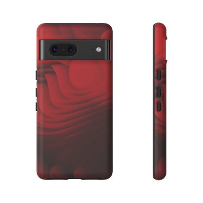 Red Center Waves - Protective Phone Case