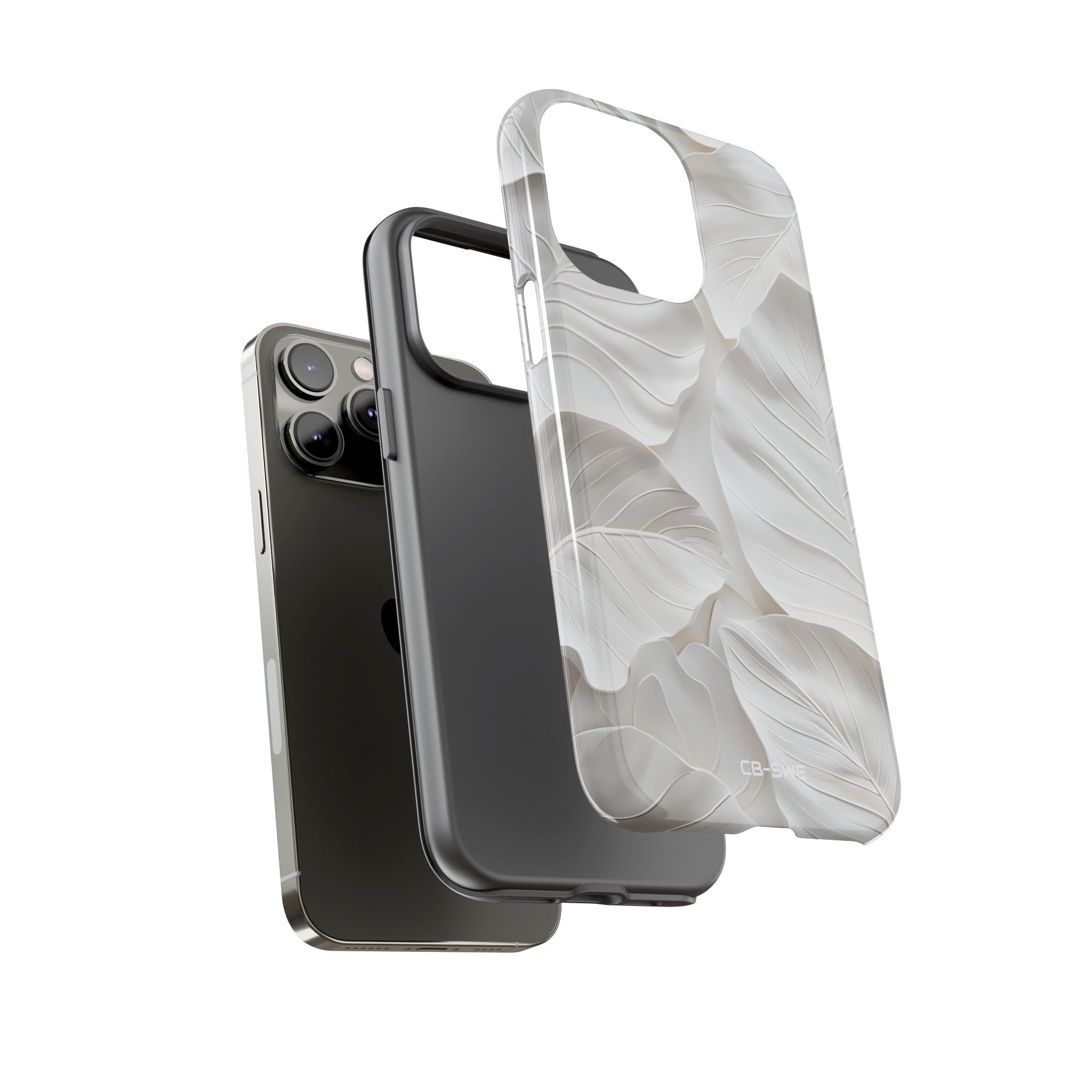 Elegant Leaf Relief - iPhone Case