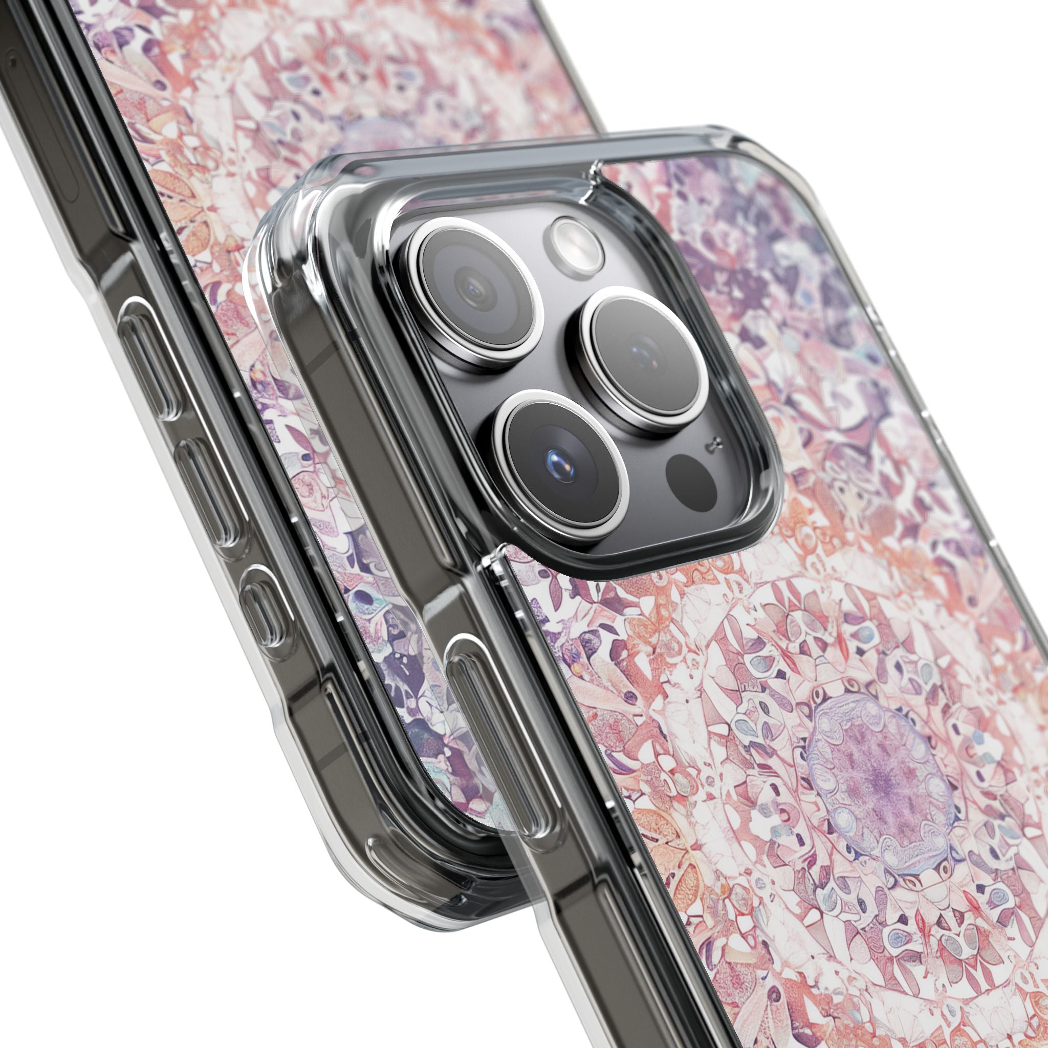 Purple Pink Mandala - Clear Impact iPhone 15 Phone Case