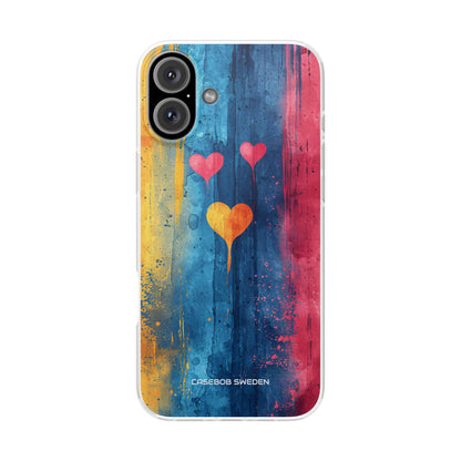 Hearts Watercolor Art - Flexi iPhone 16 Phone Case