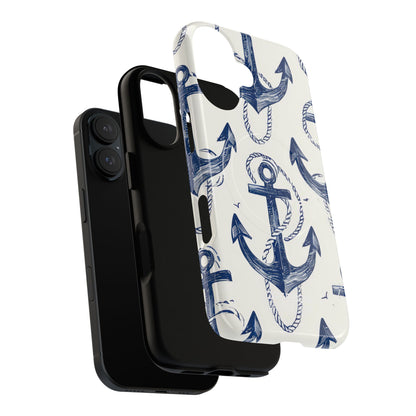 Navy Anchor Tapestry iPhone 16 - Tough+