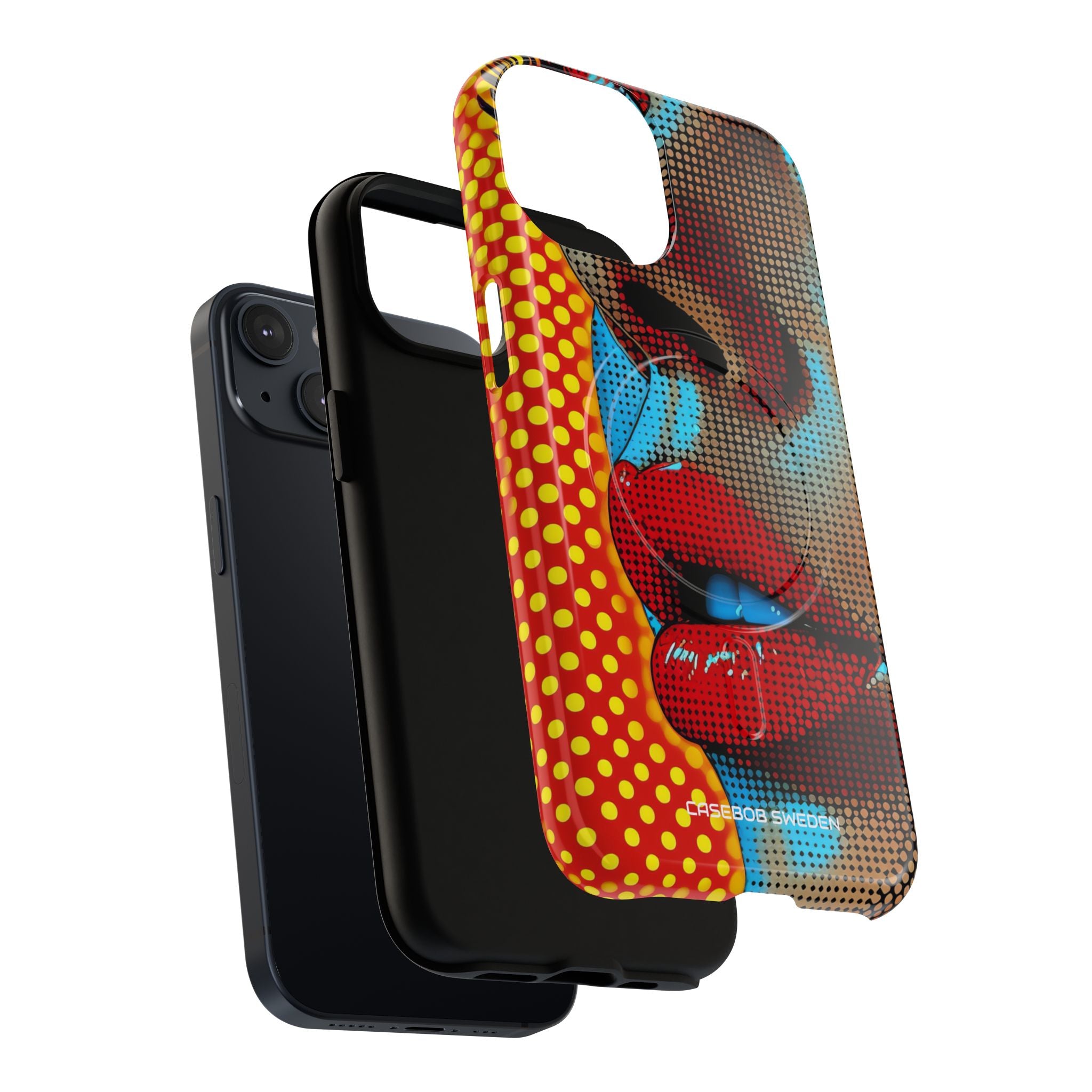 Yellow Red Pop Art Portrait - Tough + MagSafe® iPhone 14 Phone Case