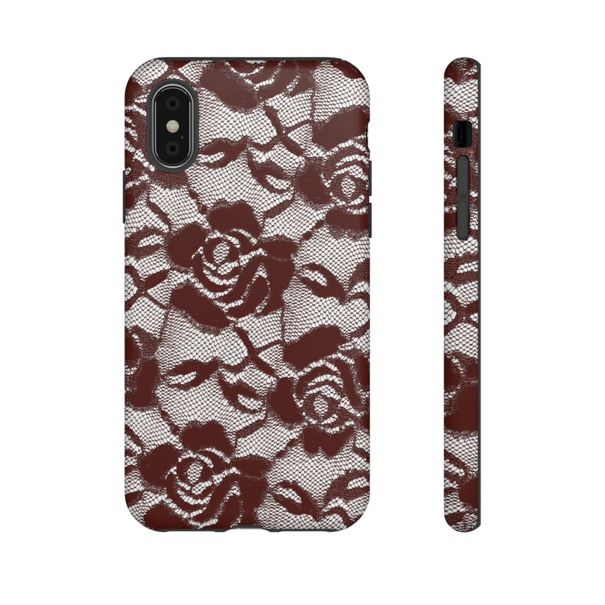 Red Lace Gothic Flower - Protective Phone Case