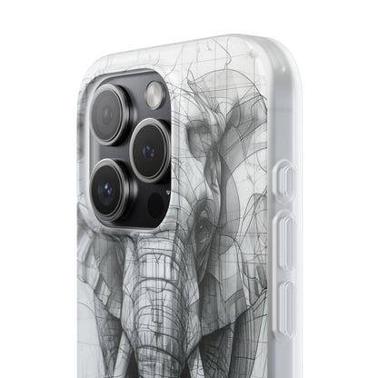 Elephant Line Geometry iPhone 15 - Flexi Phone Case