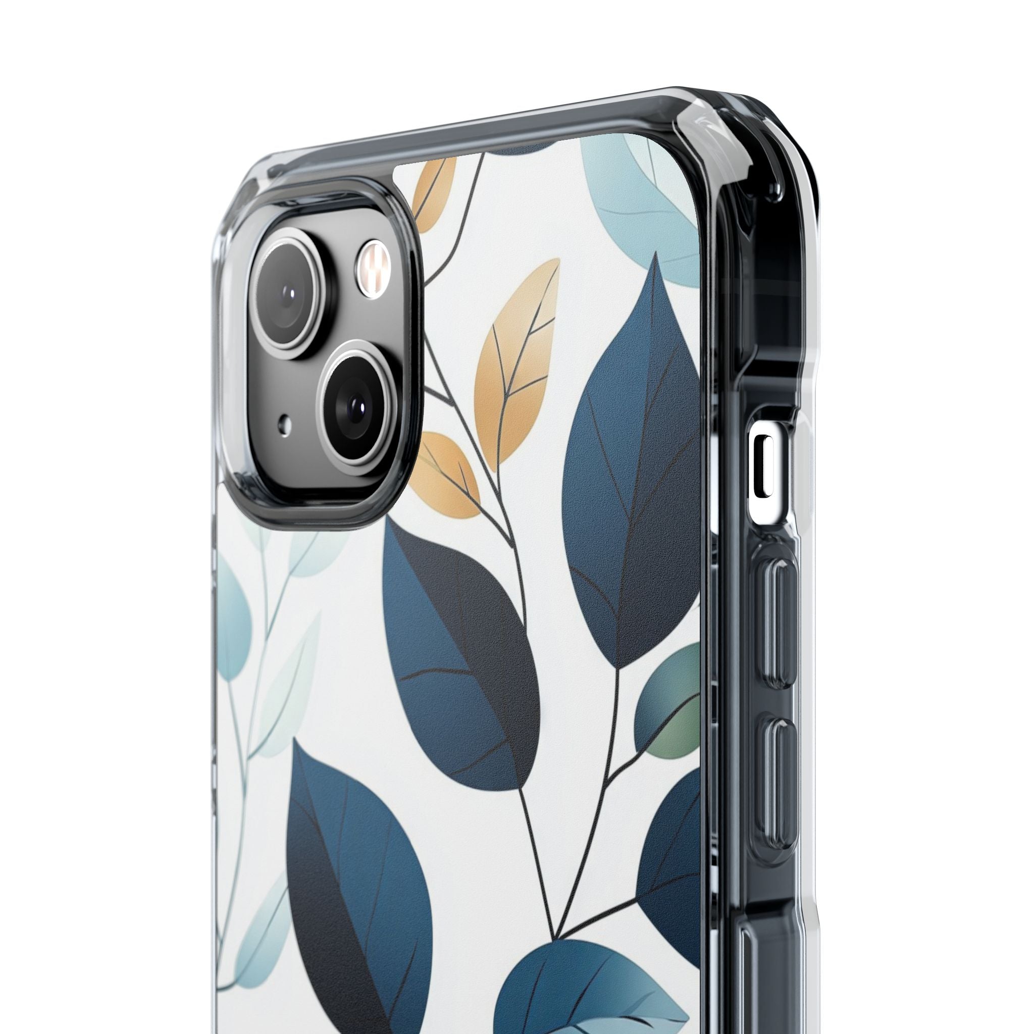 Navy Leaf Veins iPhone 14 Plus Case - Impact
