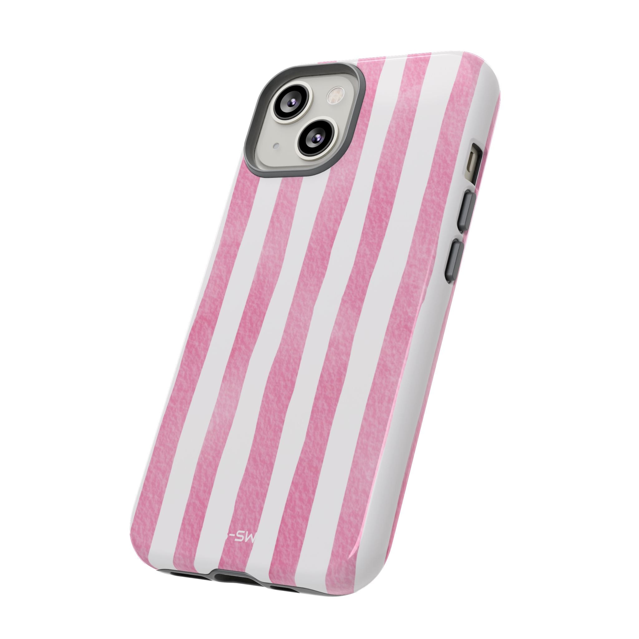 Pink Watercolor Stripes - iPhone Case