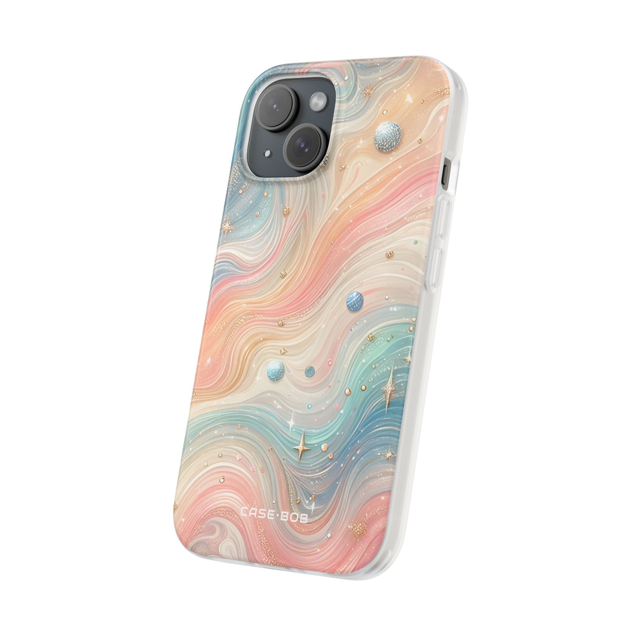 Iridescent Swirls iPhone 15 Case - Soft