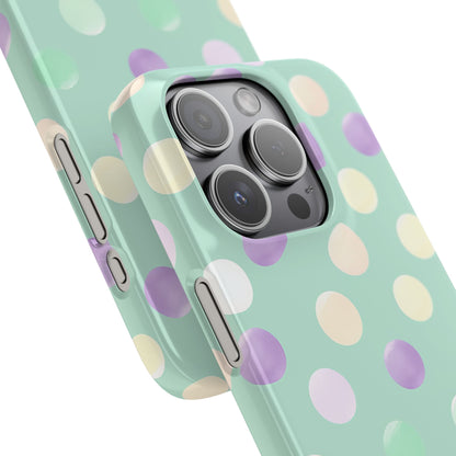 Pastel Polka Dots - Slim iPhone 15 Phone Case