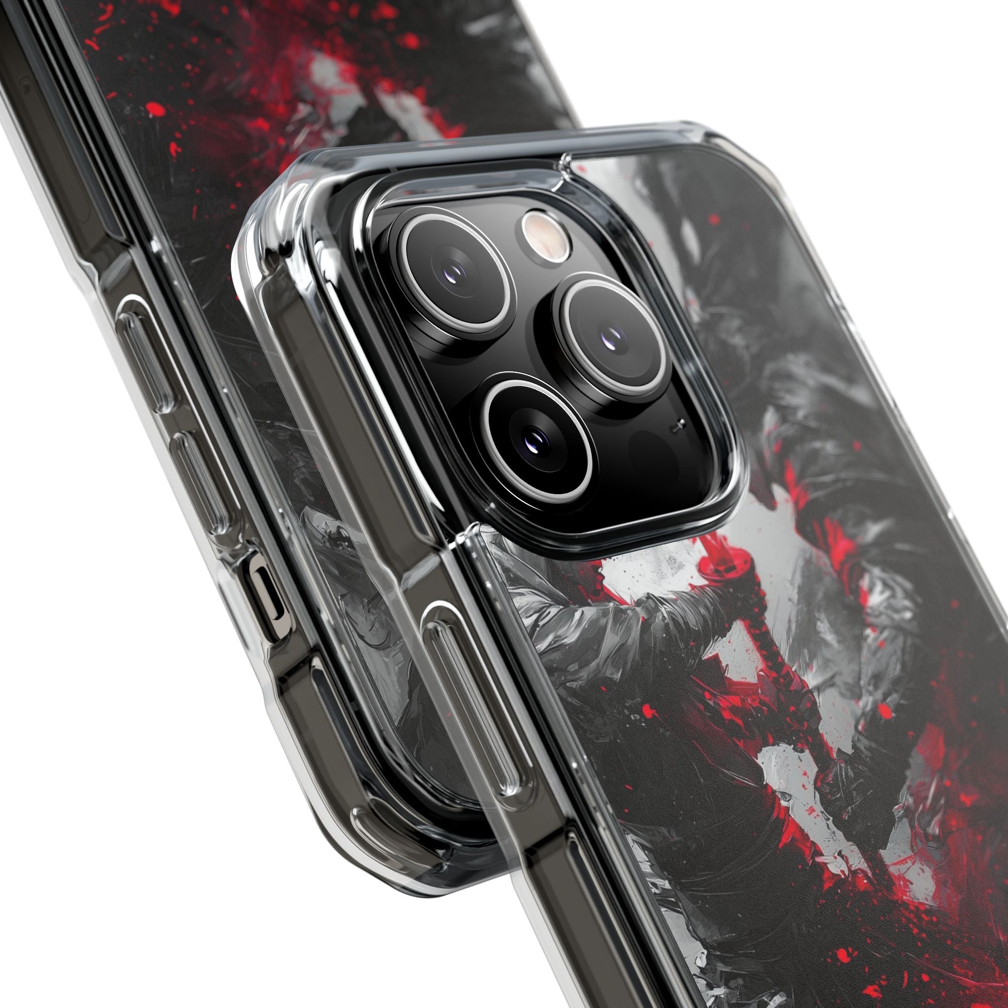 Crimson Blade Clash iPhone Case - Impact