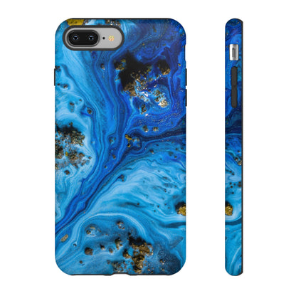 Blue Ice Melt Ink Art iPhone Case (Protective) iPhone 8 Plus Matte Phone Case