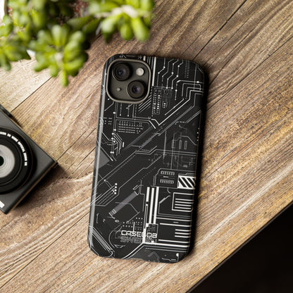 Futuristisch Circuit Raster iPhone 15 - Tough