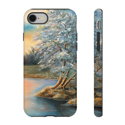 Oil Panting - Sunset on the lake - Protective Phone Case