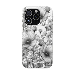 Monochrome Flora | Flexible Handyhülle für iPhone