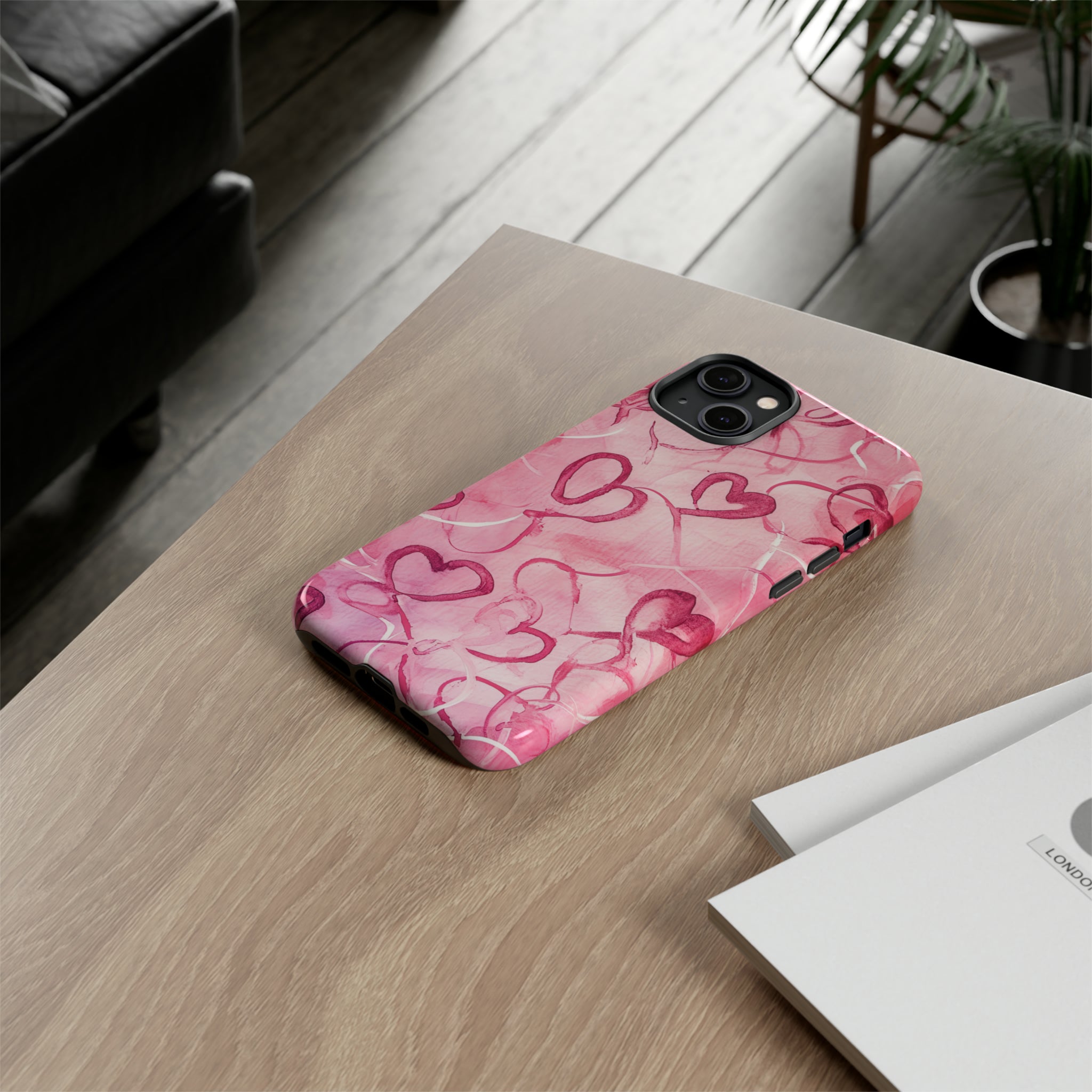 Intertwined Hearts & Cupid - Protective Phone Case