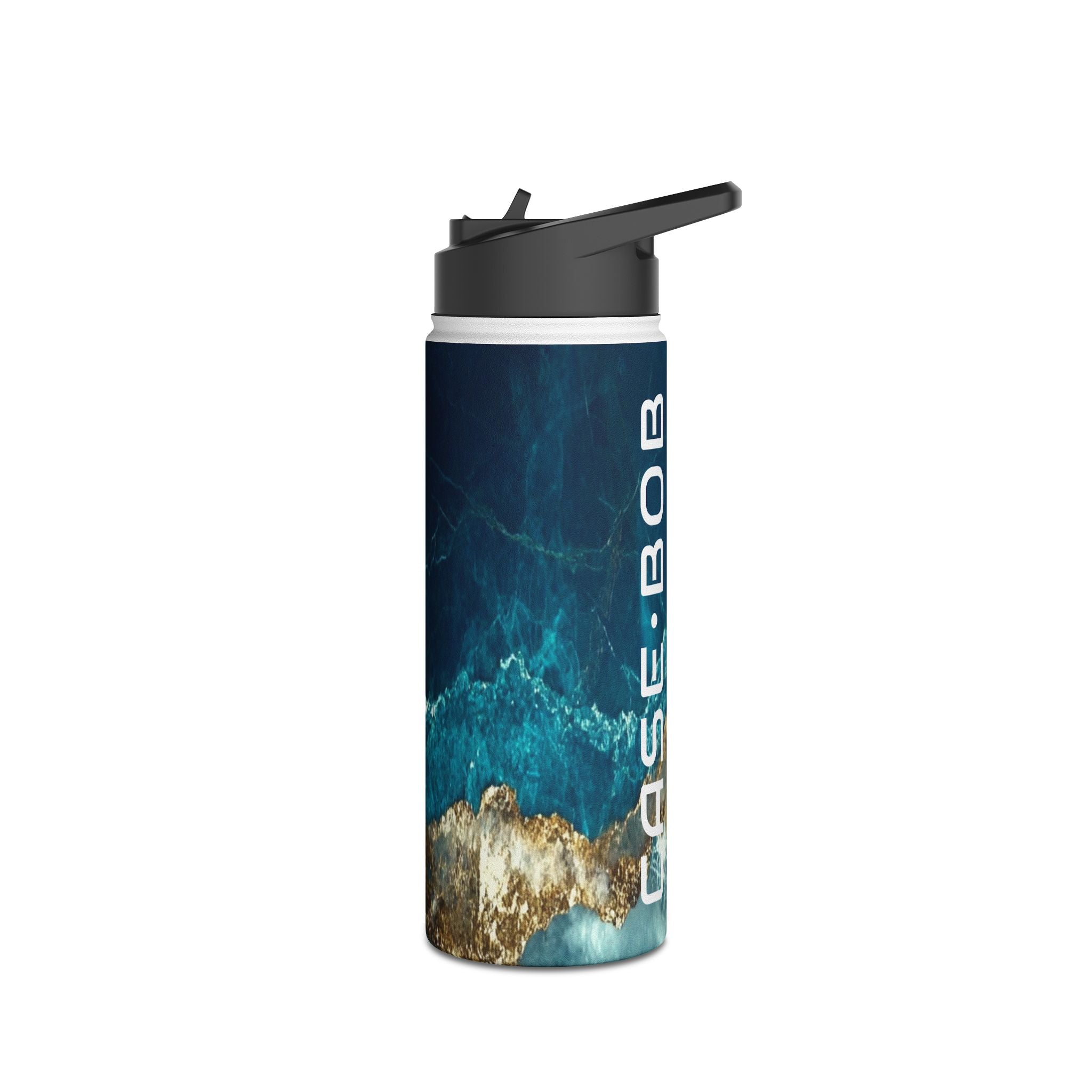 Golden Fracture Teal - Stainless Steel Water Bottle
