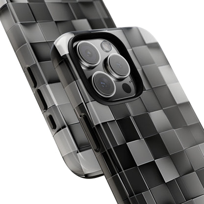 Monochrome Cube Depth iPhone 16 - Tough