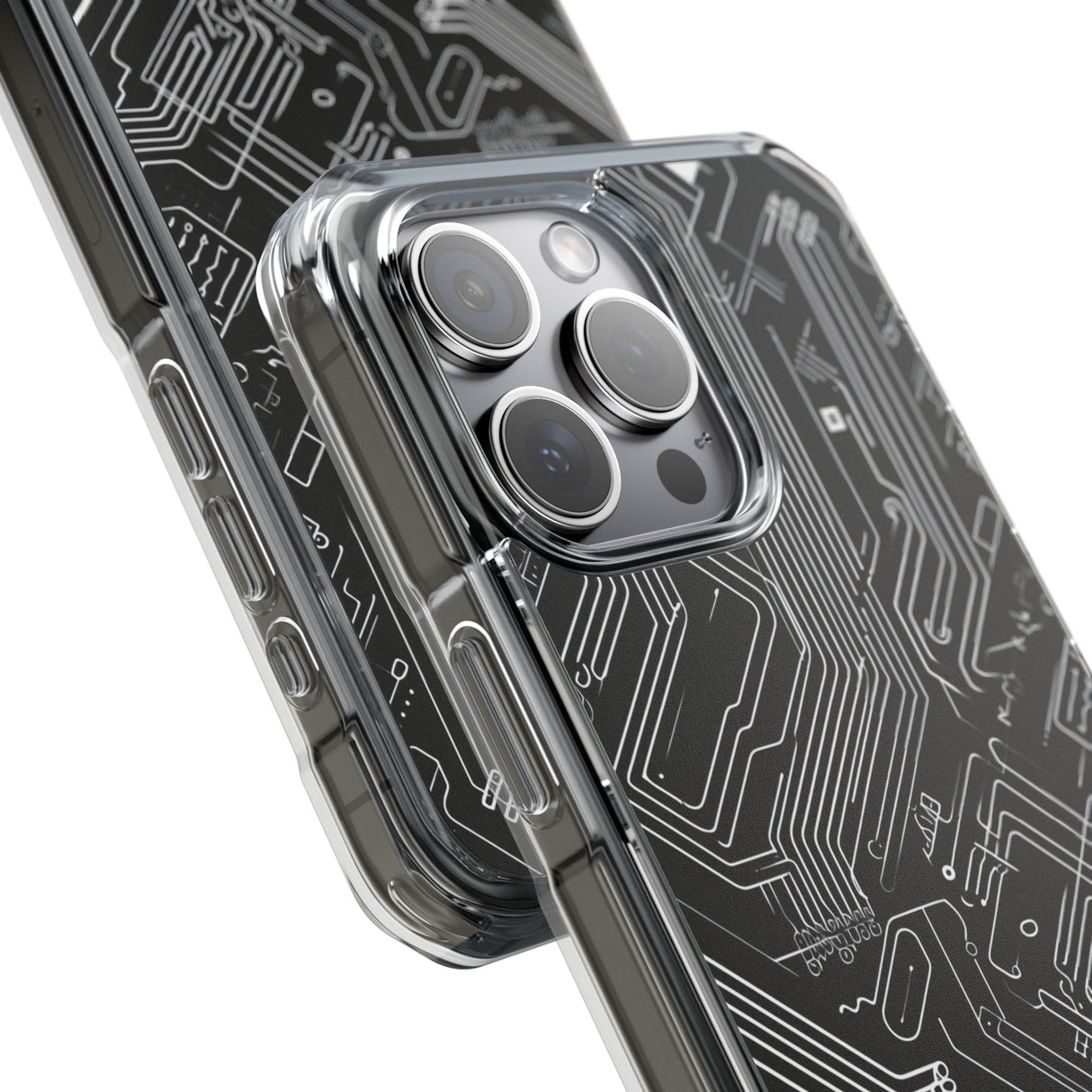 Cyber Circuitry Art - Phone Case for iPhone (Clear Impact - Magnetic)