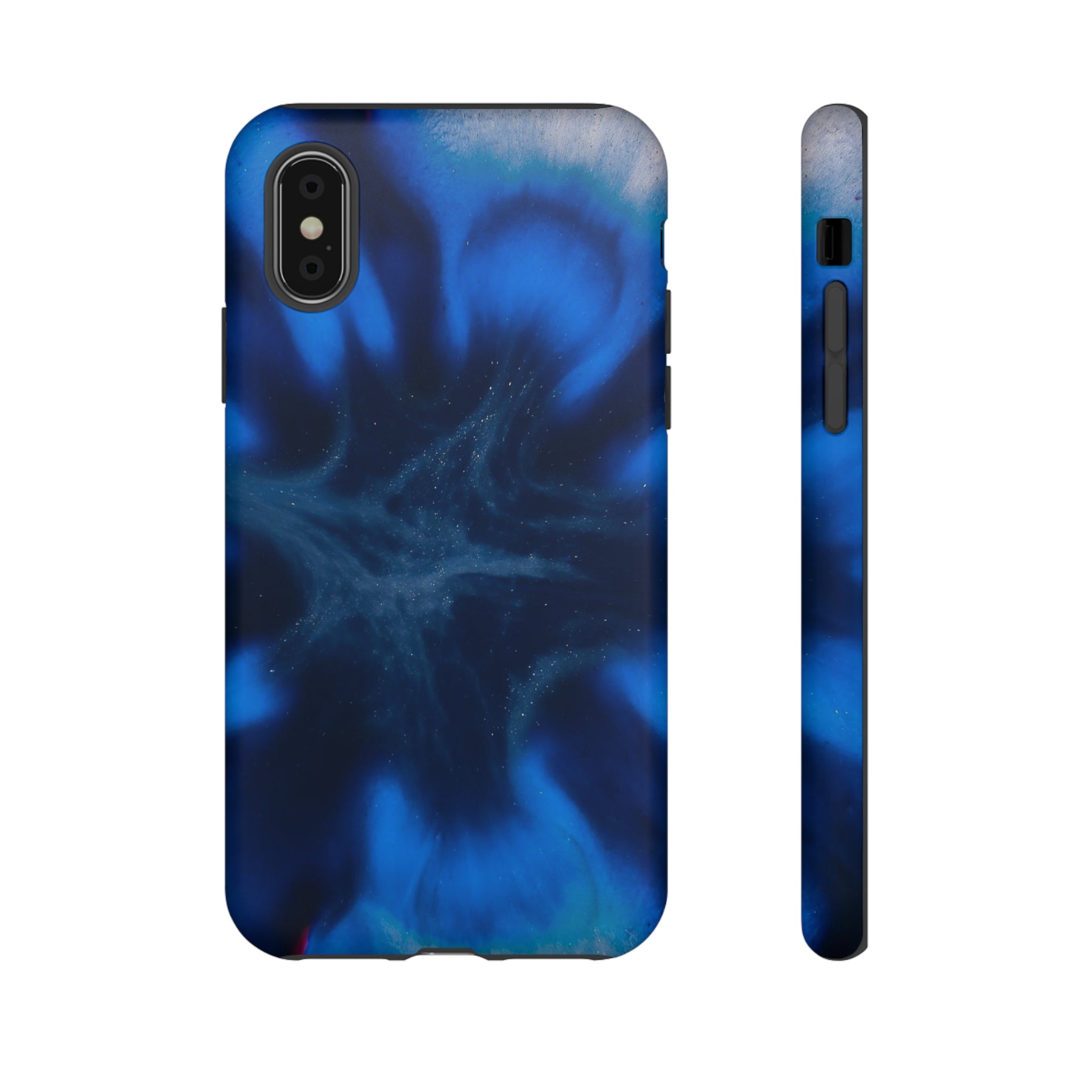 Blue Star Marble Ink Art iPhone Case (Protective) iPhone XS Matte Phone Case