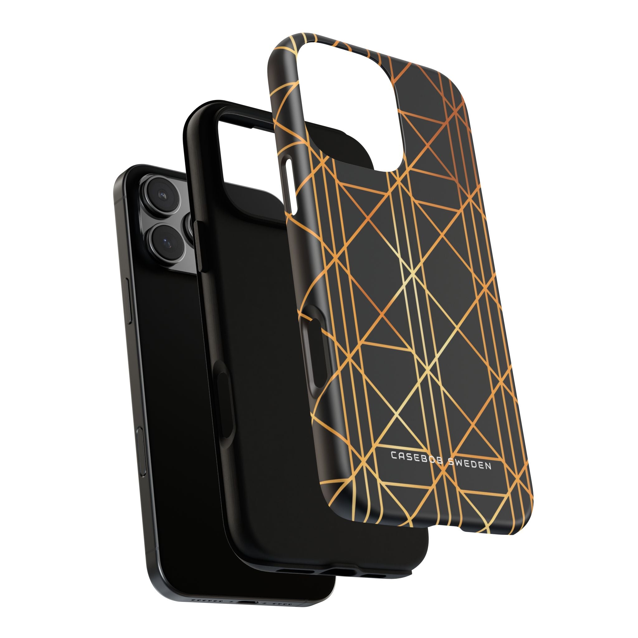 Golden Geometric Elegance iPhone 16 - Tough Phone Case